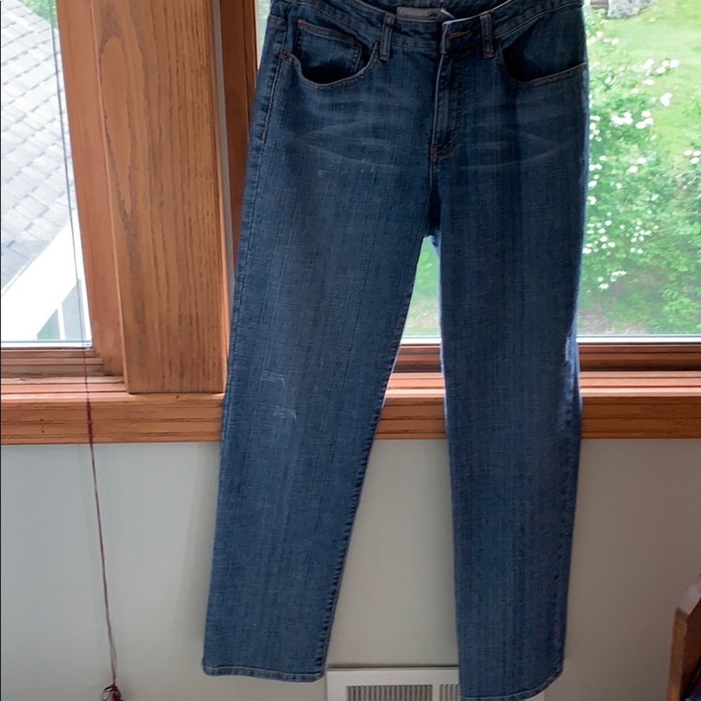 Chico’s slightly distressed denim